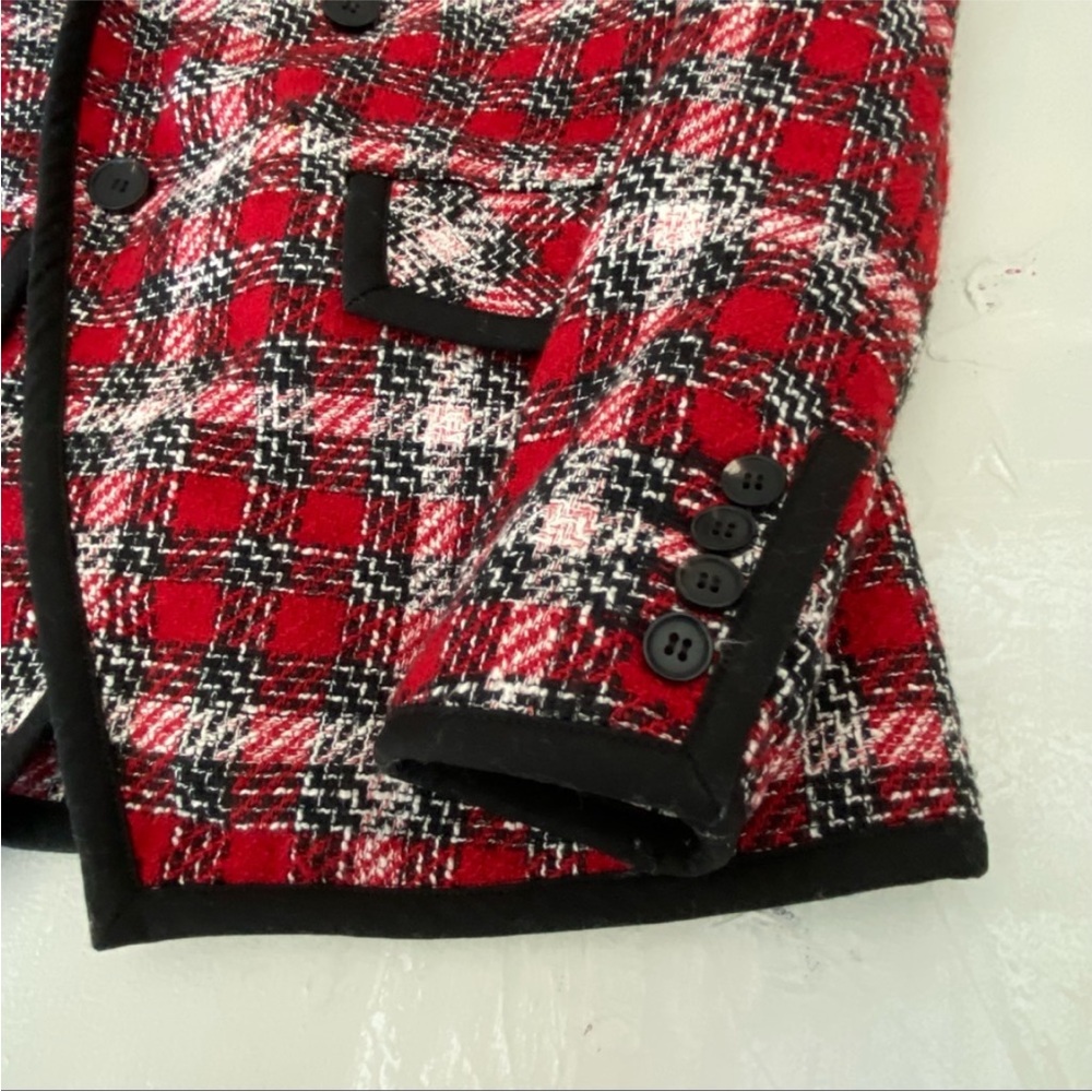 $698 Veronica Beard Harriet Cutaway Dickey Jacket stunning luxe red tweed sz 2 - Picture 13 of 16